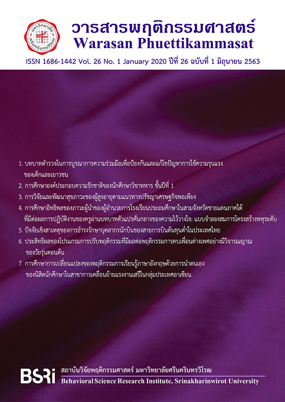					View Vol. 26 No. 1 (2020): Warasan Phuettikammasat Vol. 26 No. 1 July 2020
				